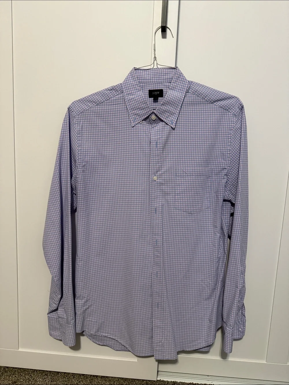 J. Crew Blue and Pink Tiny Check Dress Shirt - Size M